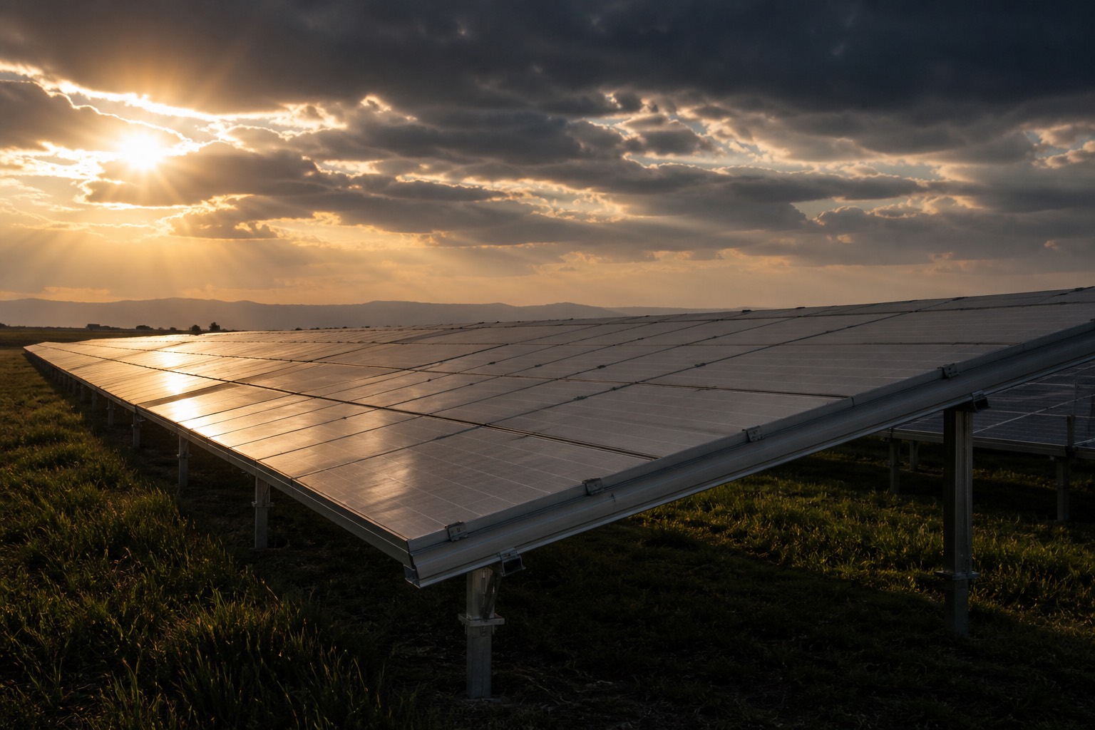Solar installation with aluminium mounting structure